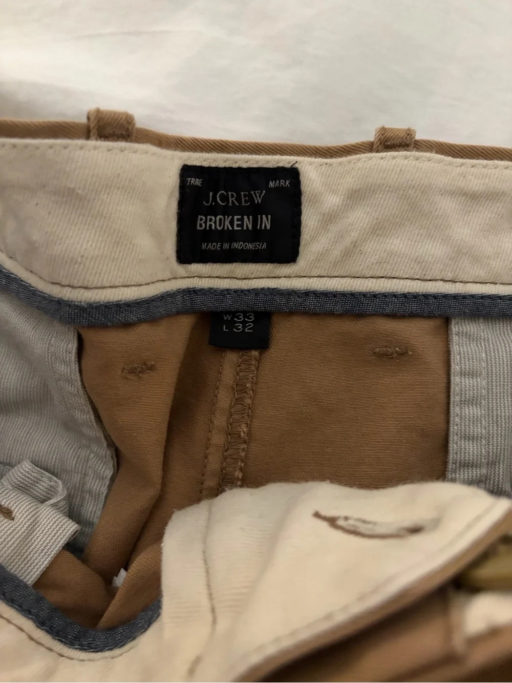 J.Crew Men’s Broken-in Chino Pants - 770 Straight Fit - Size 33/32